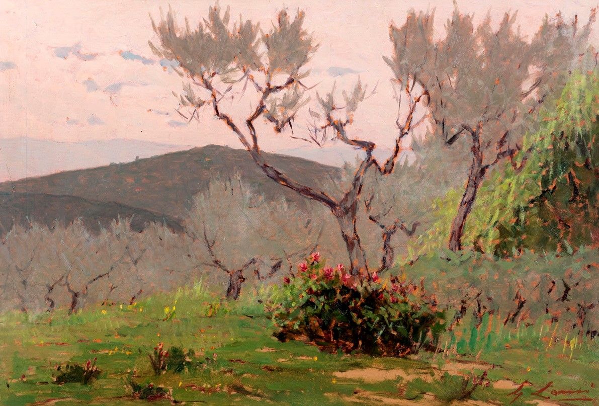 Giovanni Lomi - Campagna in Primavera, Arte del XIX Secolo