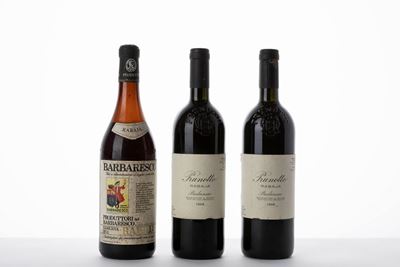 Selezione di vini Barbaresco, comprendente Barbaresco Cru Rabajà 1971 e 1986