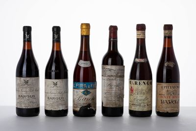 Selezione di Barolo degli anni '60 e '70, assortimento di 6 bottiglie