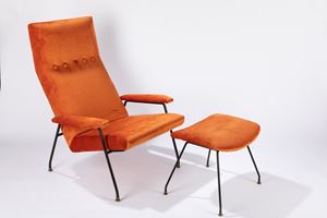 Armchair and footrest