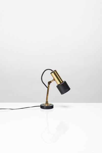 Lampada da tavolo in ottone e alluminio verniciato