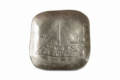 Nave n° 1, sbalzo su alpacca argento, esemplare unico
