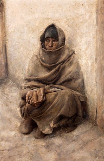 Il mendicante arabo, olio su tela