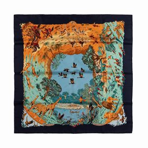 Africa Silk Twill Scarf
