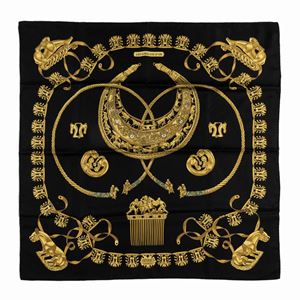 Les Cavaliers d'or Silk Twill scarf