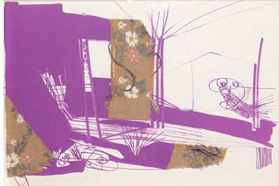 Senza titolo (1975), carta, inchiostro e stoffa
