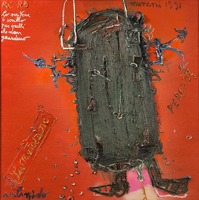 La mutazione PERCHE'?, olio su tela, 1991