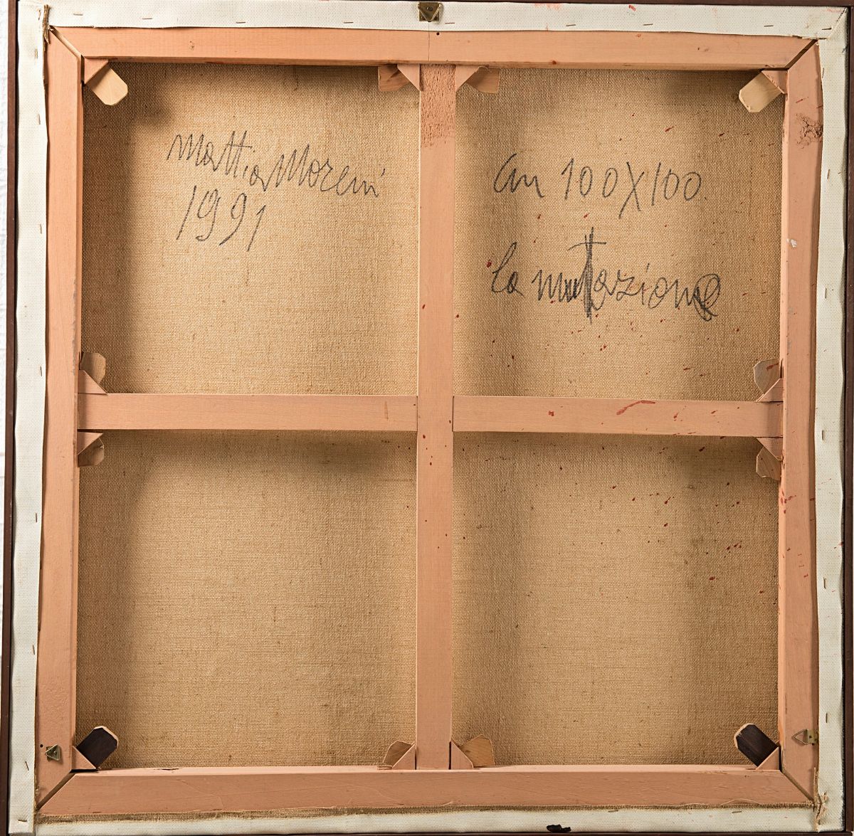 Mattia Moreni - La mutazione PERCHE'?, olio su tela, 1991
