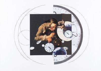 Il tempo vola, collage su carta, 2016