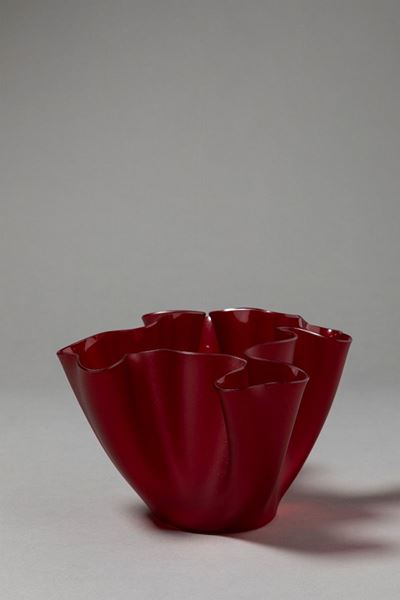 Vaso Fazzoletto in vetro colorato rosso