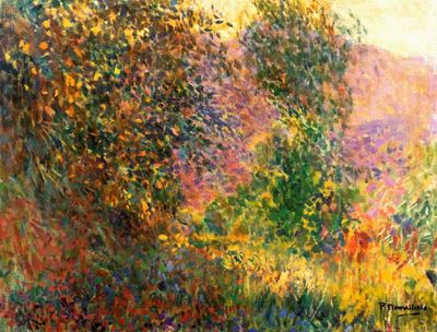 Paesaggio dell'Elba, olio su tela su cartone