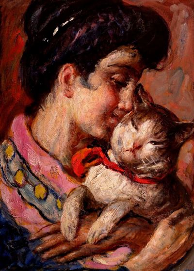 Il caro micio, olio su tela, 1902