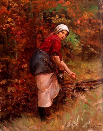 La giovane fascinaia, olio su tela