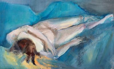 Artista sconosciuto, Coppia di dipinti: Nudo di giovane donna distesa e Ritratto di donna seduta,...