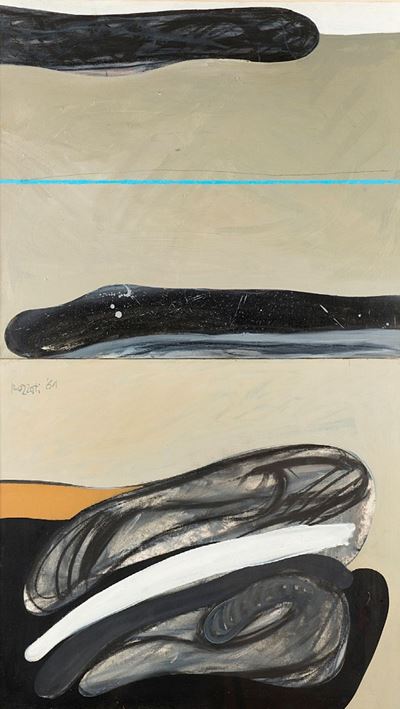 Dittico figurale (olio su tela, 1961)