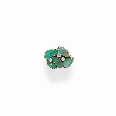 Anello con Smeraldi e Diamanti