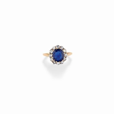 Anello con Zaffiro e Diamanti, Inizi XX Secolo