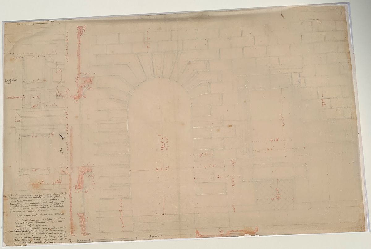 Augustin-théophile Quantinet - Lotto di sei studi architettonici di Palazzo Ossoli, già Missini, ...