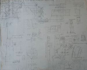 Quantinet Augustin-Théophile - Lotto di due studi architettonici di Palazzo della Cancelleria