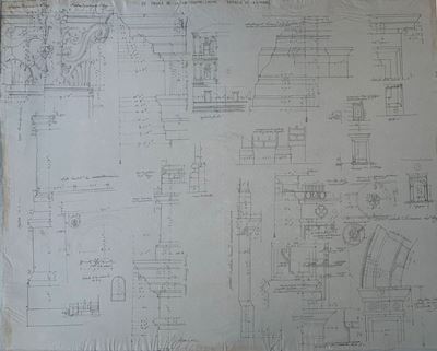 Lotto di Due Studi Architettonici di Palazzo della Cancelleria