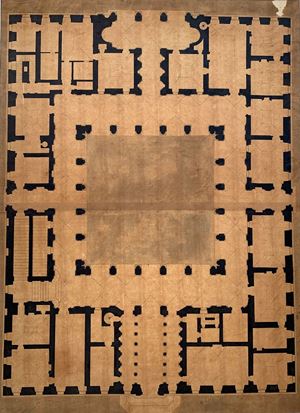 Quantinet Augustin-Théophile - Lotto di sette studi architettonici, tra cui Palazzo Farnese