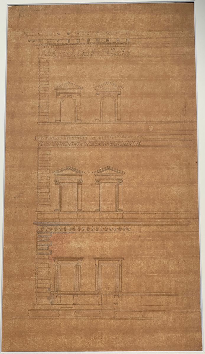 Augustin-théophile Quantinet - Lotto di sette studi architettonici tra cui Palazzo Farnese