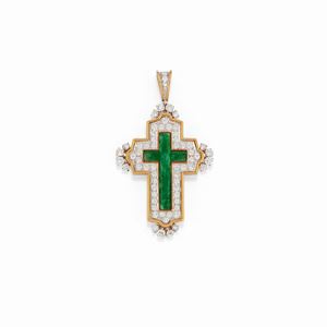  - A 18K two-color gold and diamond pendant 