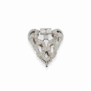Spilla-clip con diamanti, 1920 circa