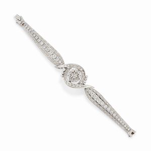  - Bracciale in oro bianco 18K e diamanti, 1970 circa
