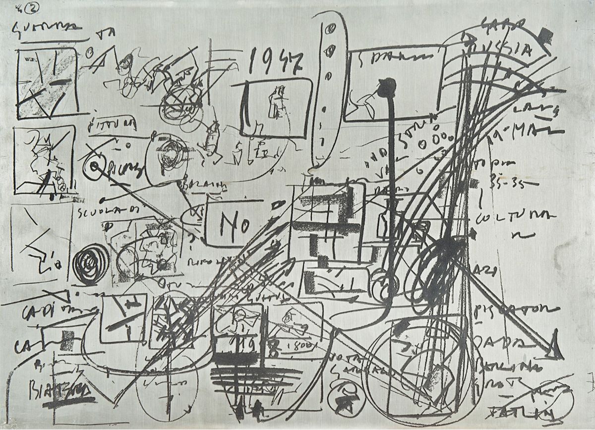 Emilio Vedova - Lavagne Salzburg - Dimostrazioni didattiche, incisione fotomeccanica su lastra me...