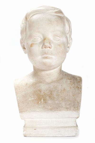 Ritratto di Emilia bambina, scultura in gesso
