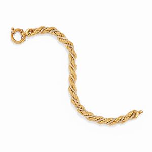 A 18K yellow gold and cultured pearl bracelet 