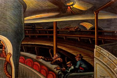 Ultima galleria a teatro, olio su tela