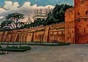 Ferrazzi Benvenuto  - Veduta di San Giovanni dalle Mura Aureliane