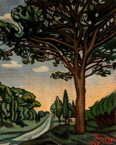 Via Appia Antica, olio su tela