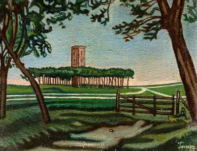 Torre di Centocelle, olio su tela