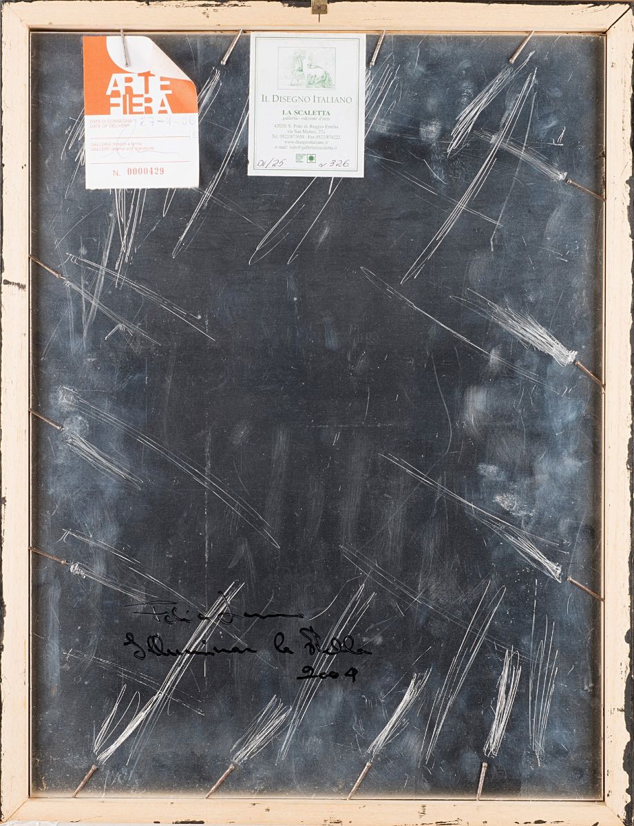 Felice Levini - Illumina le stelle, collage e tecnica mista su alluminio, 2004
