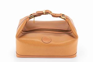 Leather beauty case Bag