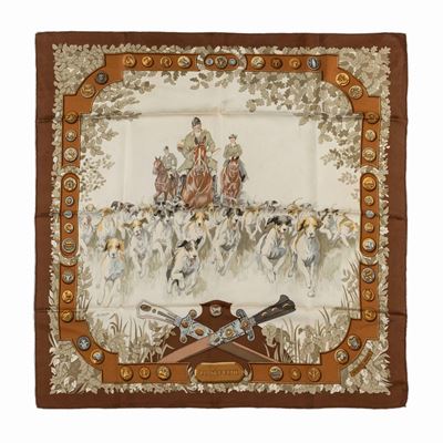 Charles Hallo e Christine Vauzelles, Foulard Le Débuché, seta, 1968