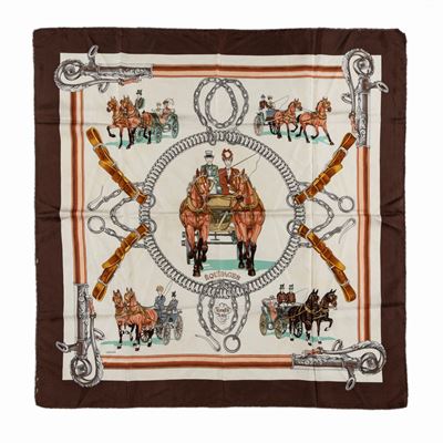 Philippe Ledoux, Foulard 'Equipages', seta, 1973