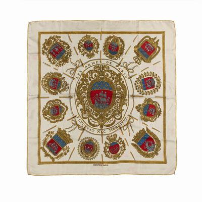 Hugo Grygkar, Foulard Les Armes de Paris, seta, 1954
