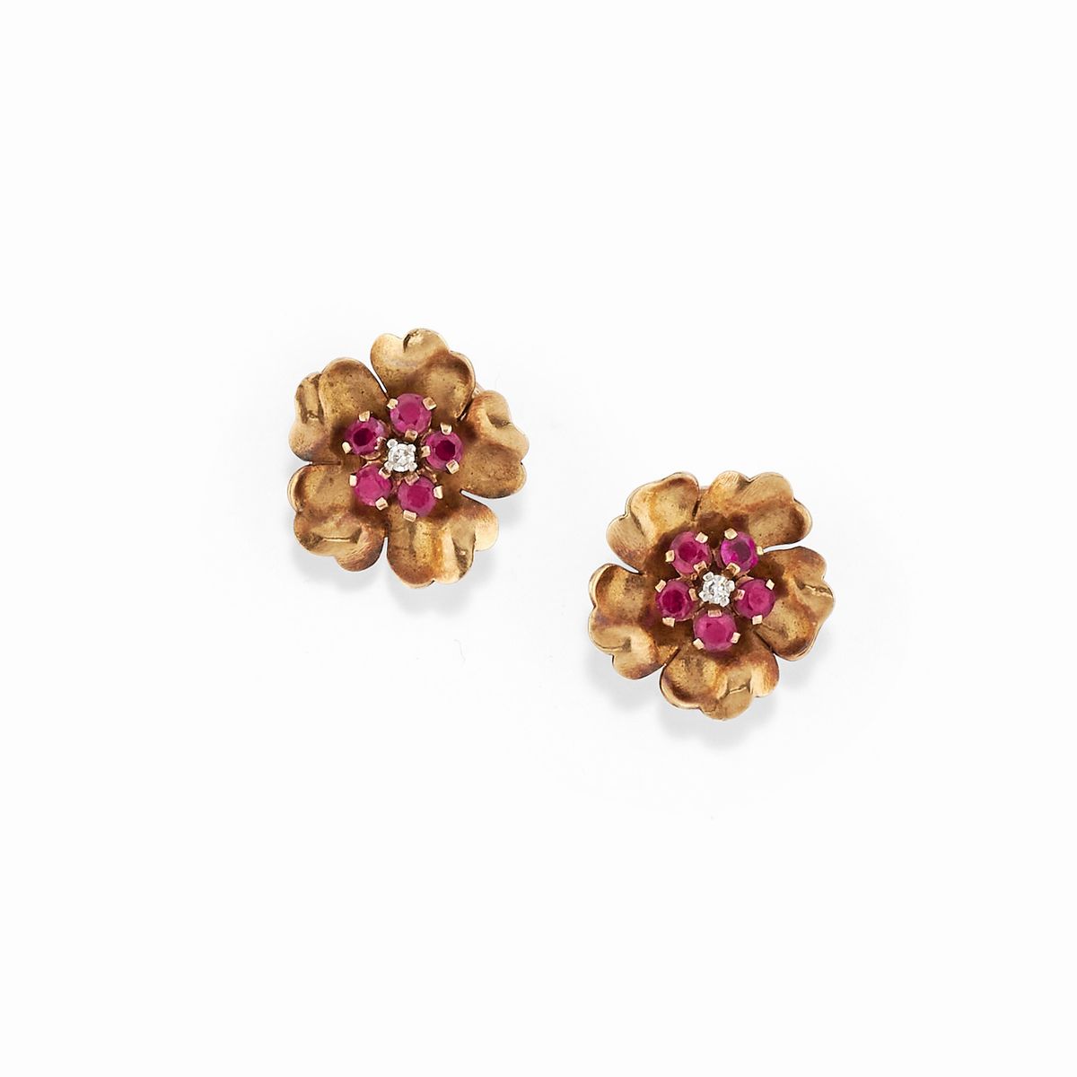 Demi Parure con Rubini e Diamanti, 1950 Circa