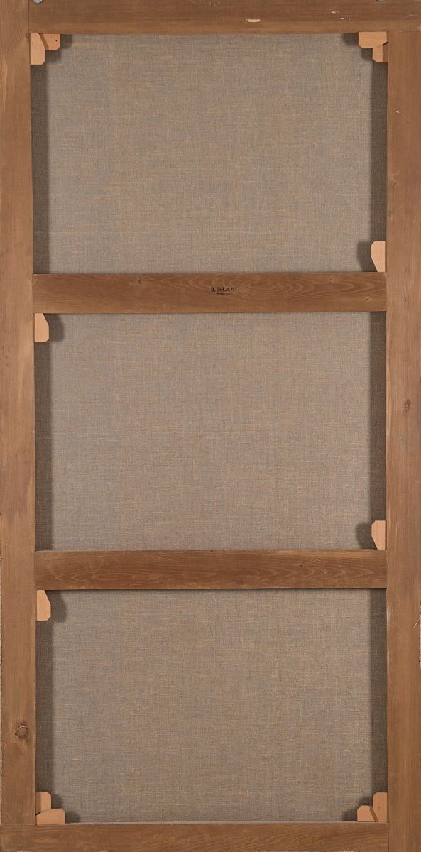 Aldo Mondino - Senza titolo, tecnica mista su carta applicata su tela, 1983