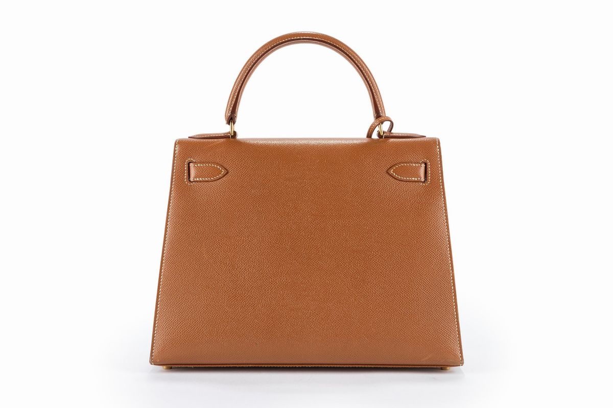 Hermès - Borsa Kelly Sellier, pelle epson oro, 28 cm, 1996