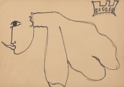 La corona di Keaton, 1993, pennarelli e inchiostro su carta