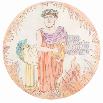 Toro Nerone, 1983, acquarello e china su carta