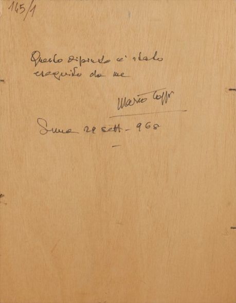 Mario Tozzi - Ultimo abbraccio, olio su tela applicata su tavola, 1968
