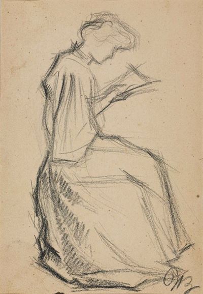 Studio per Romanzo di una cucitrice (1908), matita su carta