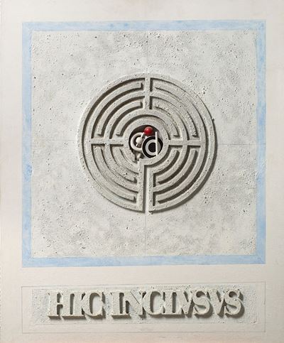 Hic inclusus, collage e acrilico su legno, 1966