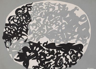 Pianeta, tempera alla caseina su cartone, 1959